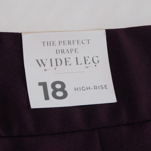 NWT Lane Bryant Perfect Drape High-Rise Wide Leg Pant - Size 18, Burgundy - Picture 7 of 10